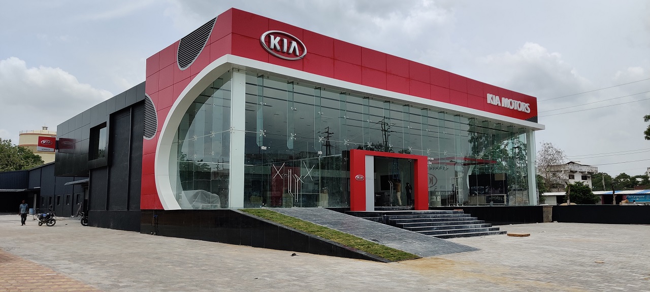 KIA Motors - Palanpur, Gujarat. glass spider fitting, ACP work